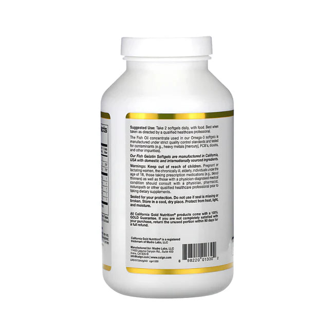 OMEGA-3, PREMIUM FISH OIL. 240 FISH GELATIN SOFTGELS 3