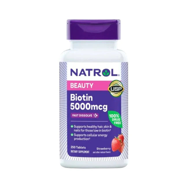 BIOTIN 5,000mcg. FAST DISSOLVE, 250 TABLETS