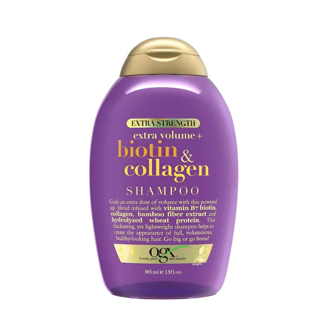 EXTRA STRENGTH, EXTRA VOLUME + BIOTIN & COLLAGEN SHAMPOO. 385ml