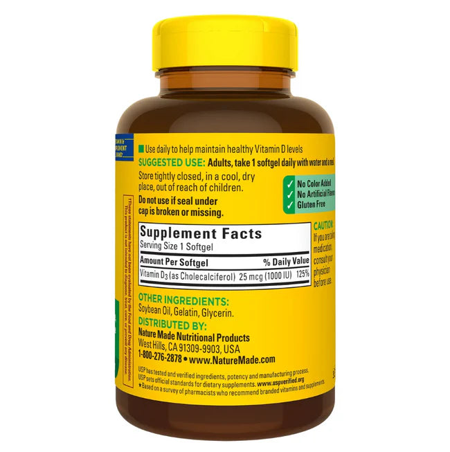 VITAMIN D3 25mcg. 650 SOFTGELS