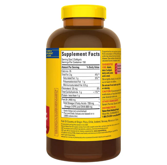 FISH OIL 1,200mg. 300 SOFTGELS