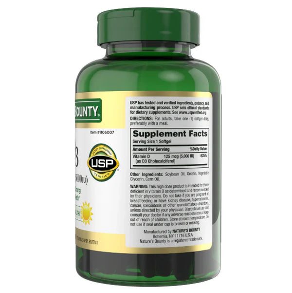 VITAMIN D3 125mcg. 400 SOFTGELS