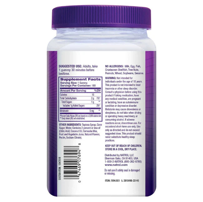 MELATONIN 5mg, 180 GUMMIES