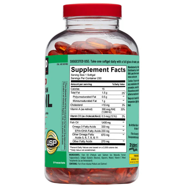 WILD ALASKAN FISH OIL 1,400mg. 230 SOFTGELS