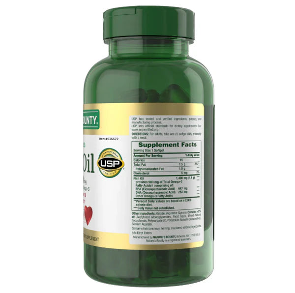 FISH OIL 1,400mg. 130 COATED SOFTGELS