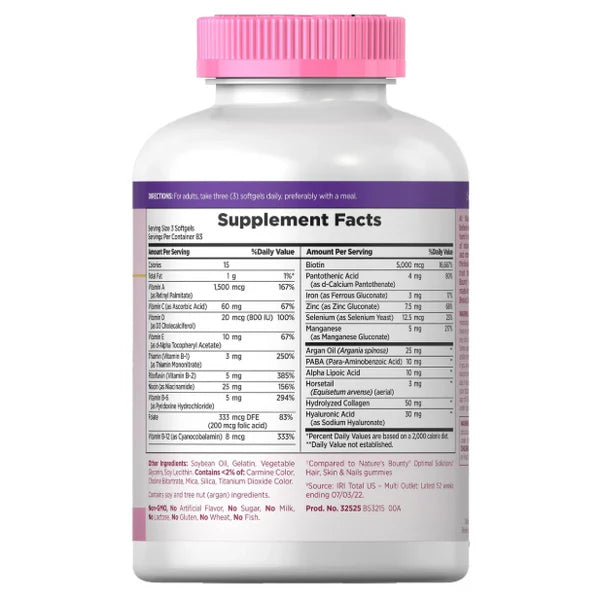 HAIR, SKIN AND NAILS. 250 SOFTGELS