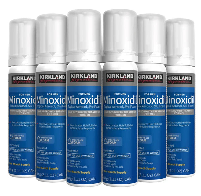 HAIR REGROWTH TREATMENT MINOXIDIL FOAM FOR MEN, 2.11oz. 6-COUNT