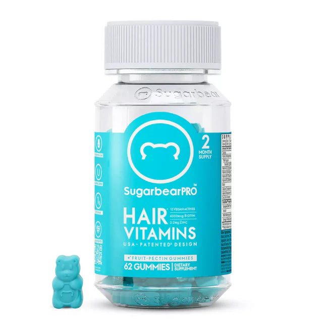HAIR VITAMIN VEGAN KOSHER GUMMY - MULTIVITAMIN + EXTRA STRENGTH BIOTON. 62CT