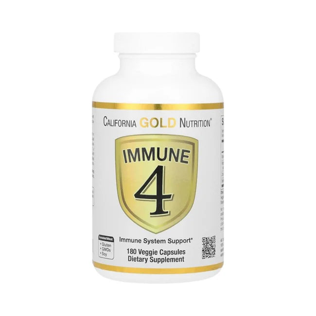 IMMUNE 4, IMMUNE SYSTEM SUPPORT. 180 VEGGIE CAPSULES