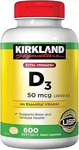 EXTRA STRENGTH D3 50mcg. 600 SOFTGELS
