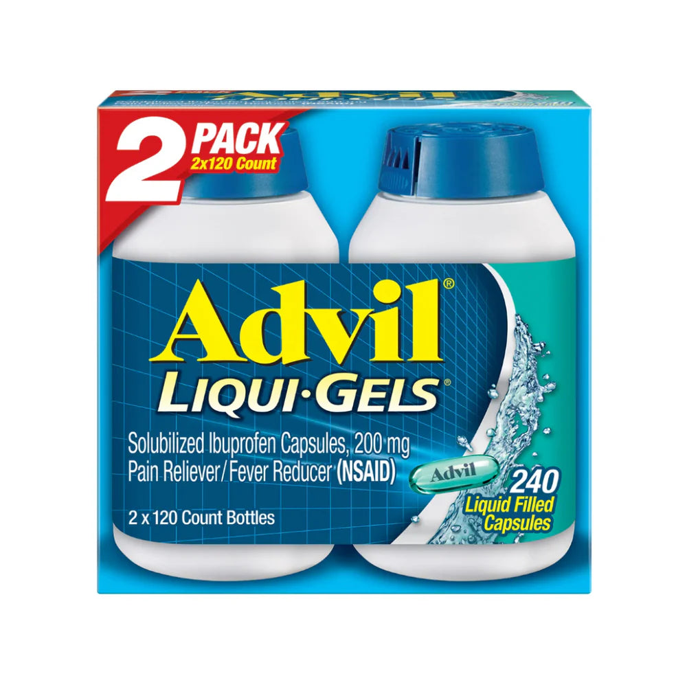 LIQUID-GELS IBUPROFEN 200mg. PAIN RELIEVER/EFER REDUCER. 240 CAPSULES