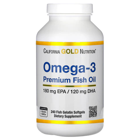 OMEGA-3, PREMIUM FISH OIL. 240 FISH GELATIN SOFTGELS