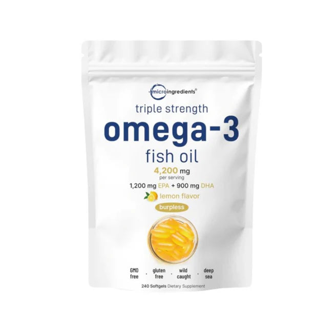 TRIPLE STRENGTH OMEGA-3 FISH OIL LEMON. 240 SOFTGELS